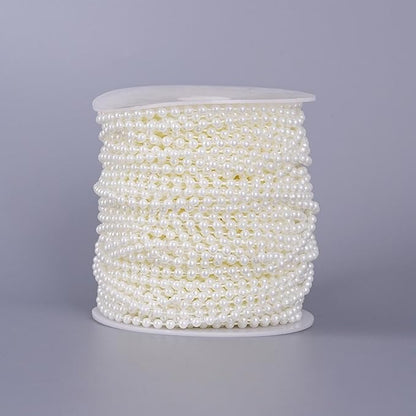 44 Yards/131 Feet Pearl Garland Craft String Pearls, Faux Pearl for Wedding Party Decoration, Christmas Tree Decorations and DIY Crafts (Ivory, 4 mm 131 Feet)