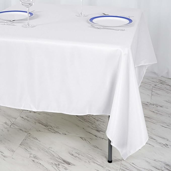Efavormart Premium Polyester Square Table Overlay 70"x70" White - 220GSM Wrinkle-Resistant Table Topper for Weddings & Parties