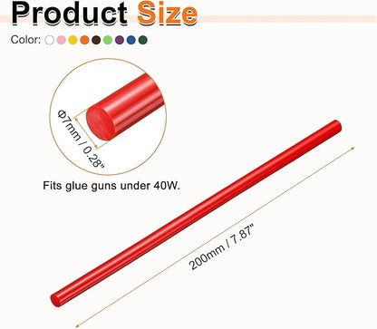 HARFINGTON 10pcs Hot Glue Sticks 0.28" Dia x 7.87" Long EVA Mini Hot Melt Adhesive Glue Stick for Hot Melt Gun Wood Plastic Glass Flowers Fabrics Foam, Multicolor