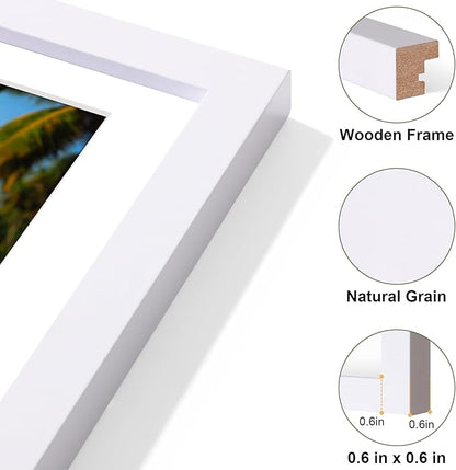 Vittanly 14x20 Collage Picture Frame, Displays 9Pcs 4x6 Pictures with Mat, Picture Frames Collage Wall Decor for Horizontal or Vertical Display, White, 1 Pack