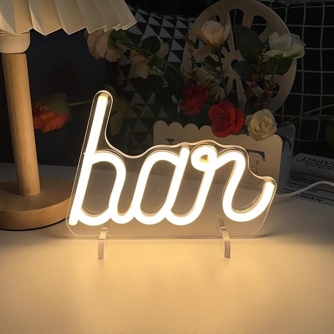 Bar Table Number Neon Sign Desk Lamp Night Light Wedding Letter LED Neon Sign Wedding Table Decorations Neon Light Shop Bedroom Home Room Decor Christmas Party Warm White USB 20×14.2 CM