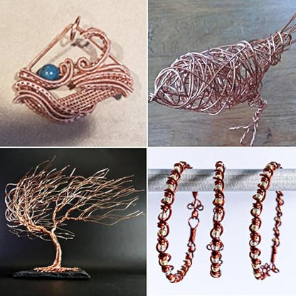 14 Gauge/1.6 mm 26 feet 5 oz 99.9% Dead Soft Copper Wire for Electroculture Gardening, Jewelry Making, Beading, Science Projects, DIY Artwork, Pure Bare Copper Wire