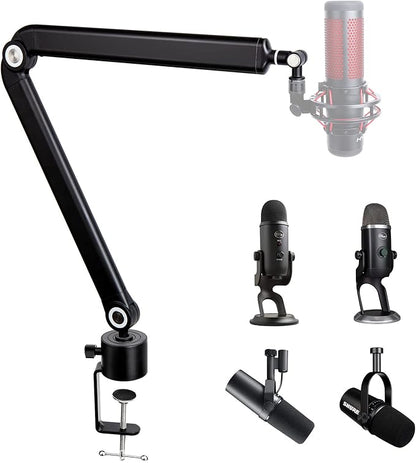 SUNMON Mic Stand Boom Arm - Microphone Arm Compatible with HyperX QuadCast, 360° Rotation Microphone Stand, Weighted Metal Mic Boom Arm for HyperX QuadCast,Blue Yeti,Shure MV7,Rode and Most Gaming