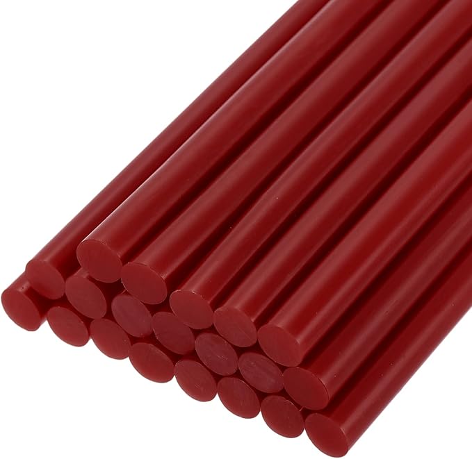 uxcell 20pcs Hot Glue Sticks for Glue Gun 11mm/0.43-inch x 4-inch Mini Hot Melt Adhesive Glue Stick Wine Red