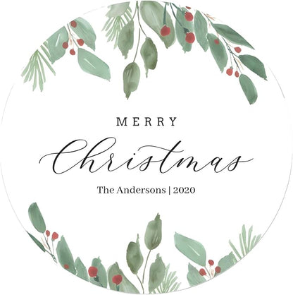 Custom Stickers for Weddings, Birthdays & Businesses - Personalized Labels with Your Logo - Waterproof, Fade and Heat Resistant - Pack of 100-1000 (Wreath F, 3 Inch)