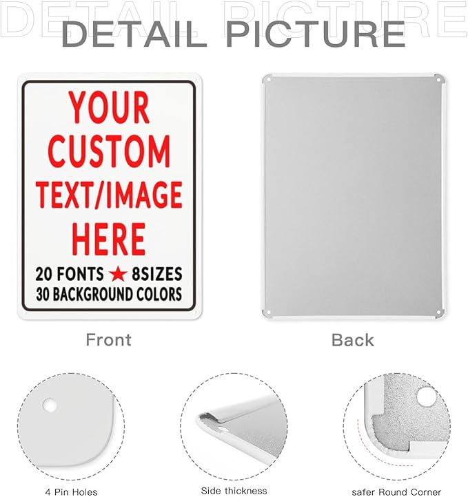 Custom Sign Personalized Custom Metal Sign, Customize For Office, Business, Workplace, Office, Home, Delivery Signs 6x8