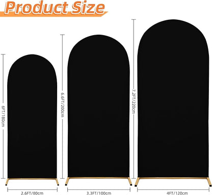 Wedding Arch Cover Spandex Arch Backdrop Cover 7.2FT Arch Stand Cover Arch Covers Stretchy Backdrop for Wedding Birthday Party Decoration Baby Shower (Black, Cover Only)