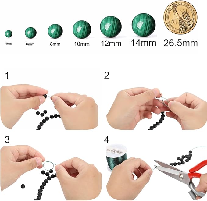 Fancy Stone Beads for Jewelry Making DIY Craft Gemstone Beads Kit (6mm, 60pcs) Smooth Healing Crystal Beads for Bracelets, Necklaces, Home Decor