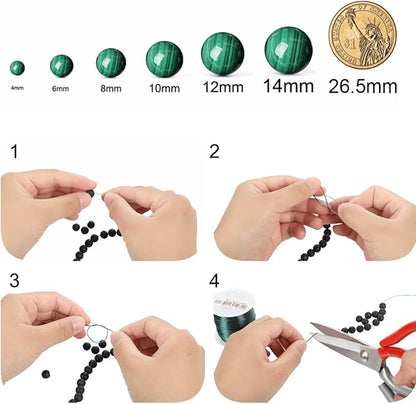 Fancy Stone Beads for Jewelry Making DIY Craft Gemstone Beads Kit (6mm, 60pcs) Smooth Healing Crystal Beads for Bracelets, Necklaces, Home Decor