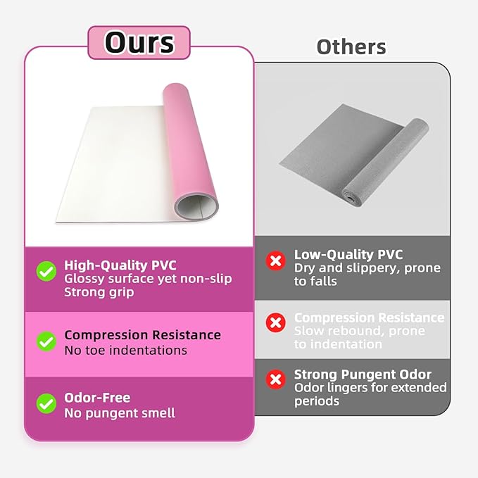 Dance Floor Mat Non-Slip with Shoulder Strap Portable and Dance Resistance Band, Dance Floor for Ballet,Jazz, Pop Thick PVC Practice Floor Reusable Mat (Pink, 180cm*90cm*0.35cm)