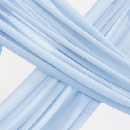 Socomi Wedding Arch Draping Fabric 2 Panels 29" x 19Ft Baby Blue Sheer Chiffon Curtain Drapes 6 Yards for Wedding Ceremony Birthday Party Decoration