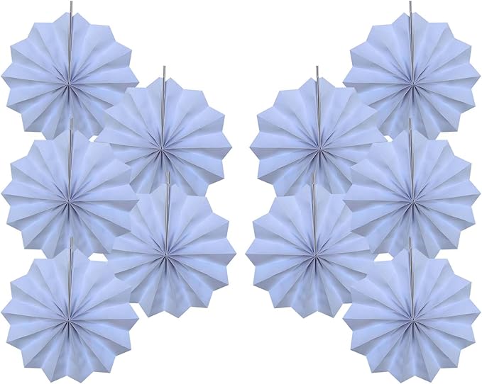 White Party Decorations,Wedding Decorations for Party Events Accessories,White Birthday Decor,Anniversary Decorations,Birthday Decorations for Men 8in Hanging Paper Fans 30 Color DIY Set(White)