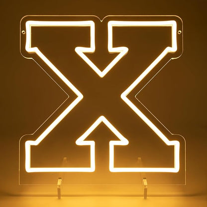 Light Up Letters X, Led Marquee Letter Lights Neon Sign, 13.9" Height Decorative Lighted Alphabet Number, Battery/USB Powered Led Letters Lights for Wedding, Birthday, Party, Christmas or Home Decor