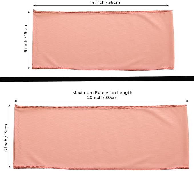 VDS Pack of 200 PCS | Coral Peach | Spandex Chair Sashes Bows Without Buckle | Stretch Elastic Banquet Universal Folding Chair Band Tie with for Wedding Party Conference Celebration Event Decoration