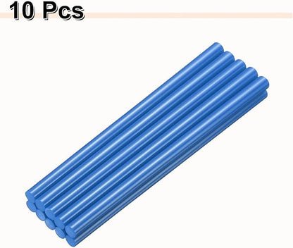 HARFINGTON 10pcs Hot Glue Sticks 0.43" Dia x 9.84" Long EVA Mini Hot Melt Adhesive Glue Stick for Hot Melt Gun Wood Plastic Glass Flowers Fabrics Foam, Blue