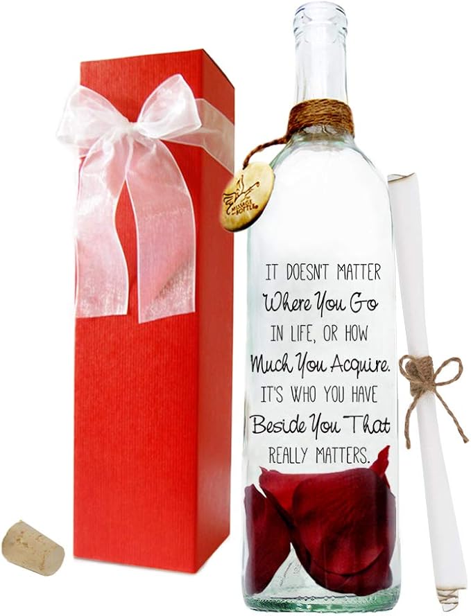 MESSAGE IN A BOTTLE ® "CONTENT Personalized Gift for Him or Her