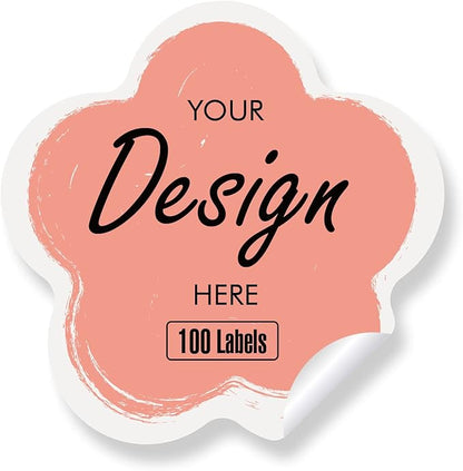 Custom Stickers Personalized Labels - Customized Stickers with Any Design Image Logo Text,Custom Thank You Label Stickers,Custom Stickers for Business Logo,100 Labels (Flower,1.5"x1.5")