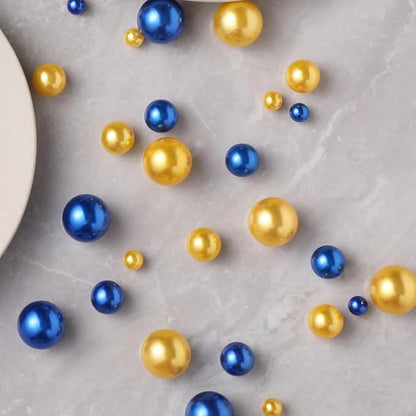 200 Pcs Vase Filler Beads Blue Pearl Beads for Vase No Hole Pearls for Centerpieces Vases Home Table Party Decor Wedding DIY 8/14/20mm