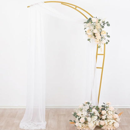 Socomi White Sheer Wedding Arch Draping Fabric 29" x 20Ft 1 Panel Outdoor Curtain Drapes Extra Long for Bridal Baby Shower Ceremony Birthday Party Decor