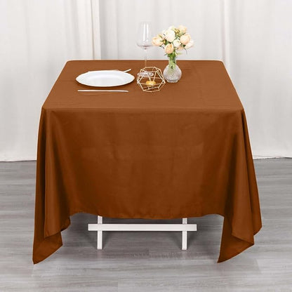 Efavormart 70" Square Linens Cinnamon Brown Wholesale Linens Polyester Square Linen Tablecloth for Wedding Banquet Party Restaurant