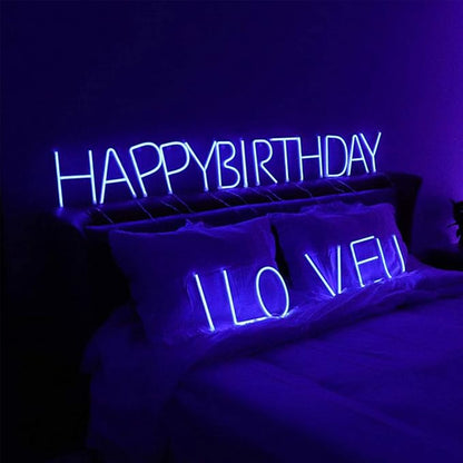 ENUOLI Light Up Letters Neon Signs, Blue Alphabet Neon Lights Wall Decor for Home, Birthday Party, Bar, Valentine’s Day Word-Blue Letter (V)