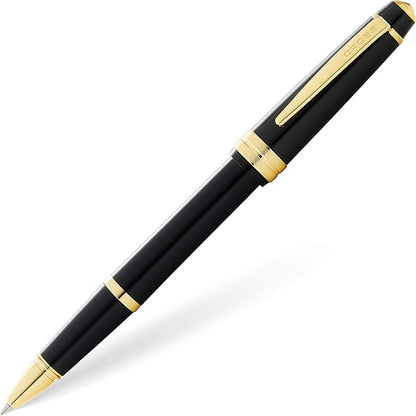 Cross Bailey Light Refillable Rollerball Pen Presented in a Everyday Gift Box - Medium Point, Black Ink, Polished Black