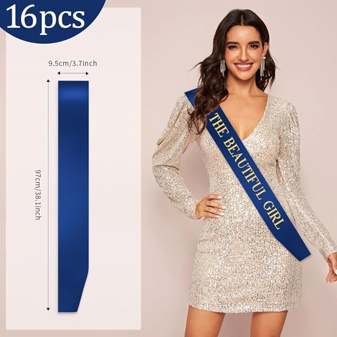 Blank Sash 16 PCS Sashes DIY Satin Sash Chair Sashes Scout Sash President Sash Senior Sash Scout Sash Wedding Party Sash
