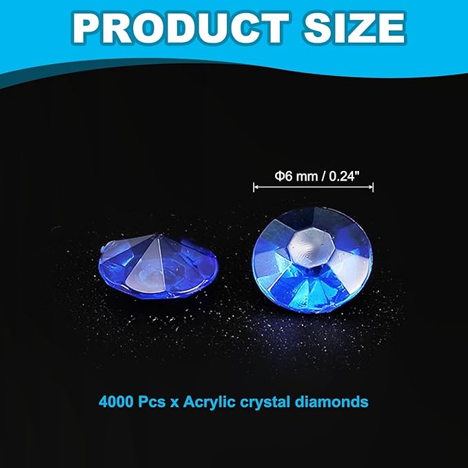 PATIKIL 4000 Pcs Wedding Table Scatter Confetti Crystals 6mm Acrylic Diamonds Vase Fillers Gems for Table Centerpiece Decorations Party Vase Beads, Mixed Colors