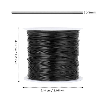 492FT Jewelry Wire 32 Gauge Tarnish-Resistant Copper Beading Wires Roll Bulk for DIY Crafts Jewelry Making, Black Wire