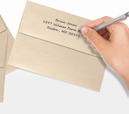 LUXPaper A7 Invitation Envelopes | Peel & Press | 5 1/4" x 7 1/4" | Taupe Metallic | 80lb. Text | 1,000 Qty