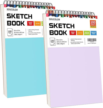 Soucolor 9 x12 Inch Sketch Book,Teen Girl Trendy Stuff, Halloween & Christmas for Teen Girls 4-12, Mother's Day, Birthday for Daughter Wife, Creative Gift for Mum Her, Christmas Coloring Book