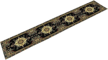 Colorful Boho Flower Table Runner, Vintage Rustic Farmhouse Paisley Hand Drawing Print Pattern for Home Kitchen Table Decor Dining Coffee Room Garden Party Decor 13x60in