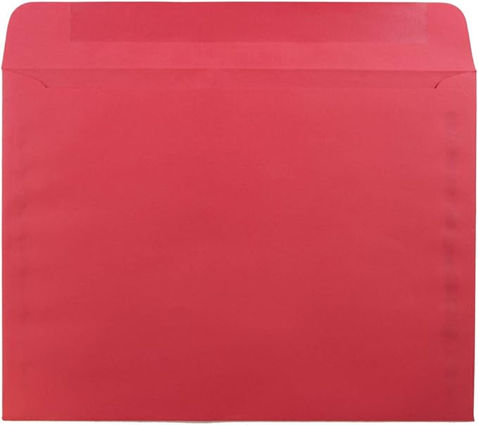 JAM PAPER 9 x 12 Booklet Colored Recycled Envelopes - Red Recycled - Bulk 1000/Carton