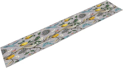 Table Runner with Flowers and Birds, Spring Plant Flowers Table Decoration Linen Table Runner Family Party Party Decorations 13x36 Inches