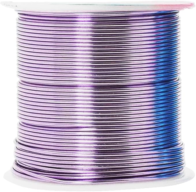 Mandala Crafts 18 Gauge Anodized Aluminum Craft Wire for Jewelry Making - 450 FT Colored Flexible Silver Lavender Purple Pink Ice Blue Turquoise Wire - Bendable for Bonsai Armature Crafting Sculpting