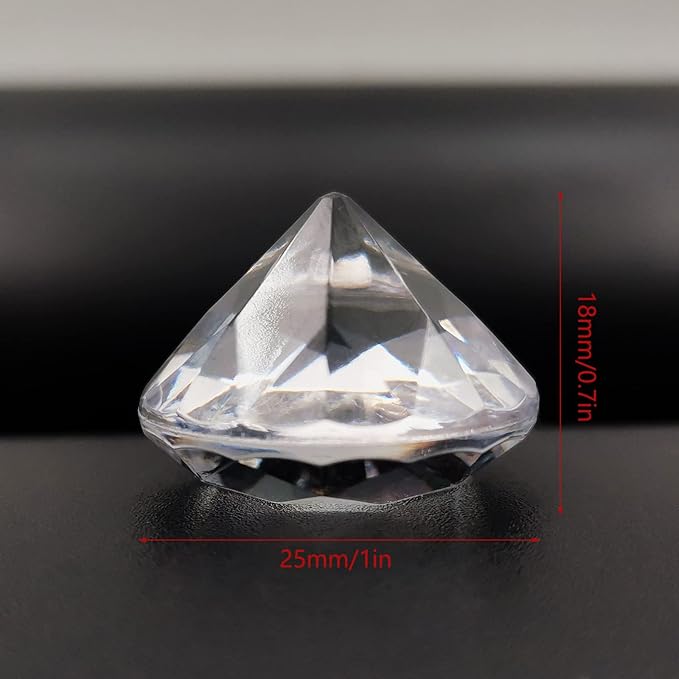 100Pcs Clear Acrylic Diamonds 1 Inch Wedding Table Scatters Gemstones Confetti for Vase Fillers,Floral Decor,Bridal Shower Decorations,Home Centerpieces,Candle Display (Clear)