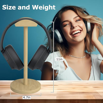 Universal Headphone for Desk Hanger Holder Organizer Keeper Racks Storage Mount Gaming Headset Stand Premium Functional Craftmanship Headset Stand (Wooden)