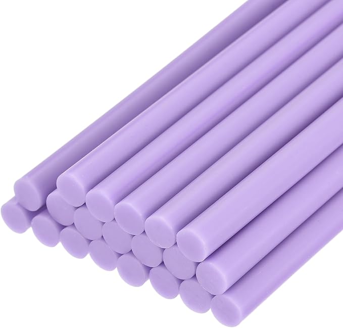 uxcell 20pcs Hot Glue Sticks for Glue Gun 7mm/0.27-inch x 4-inch Mini Hot Melt Adhesive Glue Stick Light Purple