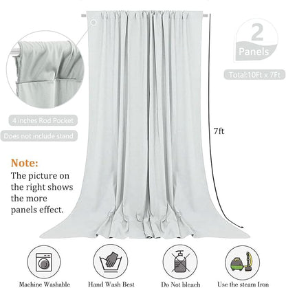 10 x 7 Feet Silver Backdrop Curtain for Partie, Background Curtains for Photoshoot, Birthday, Wedding, Halloween, Thanksgiving, Christmas, New Year Party Decorations 5Ft x 7Ft, 2 Panels