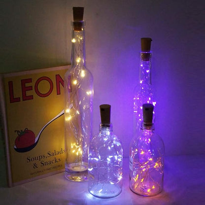 Wine Bottle Lights with Cork Switch, 15 LED 8 Pack Battery Operated Mini Fairy Copper Wire Cork String Lights for Party Wedding Christmas Festival Decoration (Multicolor)