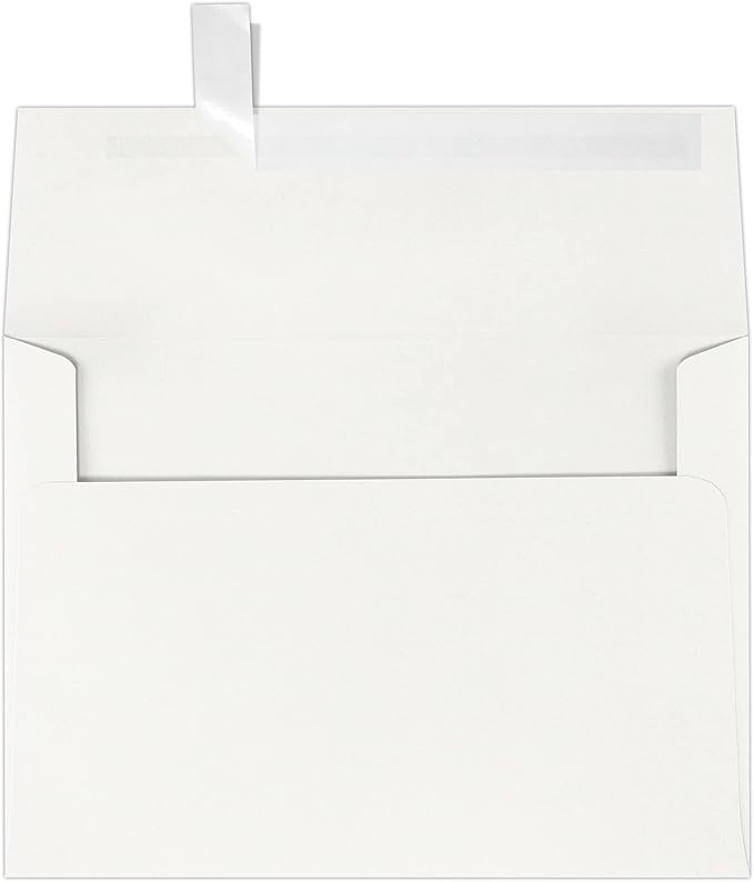 LUXPaper A7 Invitation Envelopes | Peel & Press | 5 1/4" x 7 1/4" | Natural White | 80lb. Text | 100% Cotton | 500 Qty