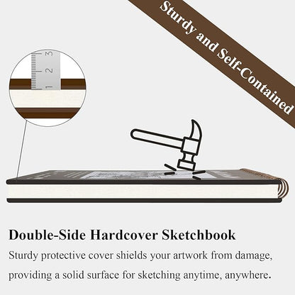 9 x 12 inches Sketch Book, Top Spiral Bound Sketch Pad, 4 Pack 100 Sheets Each (68lb/100gsm), Acid Free Art Sketchbook Artistic Drawing Painting Writing Paper for Kids Adults Beginners Artists