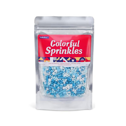 Blue Sprinkles for Cake Decorating 7ounce - Sprinkles for Cupcakes Topper Cookie - Galaxy Sprinkles Mix Cake Decorations for Kid's Birthday Christmas Party