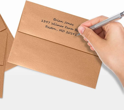 LUXPaper A7 Invitation Envelopes | Peel & Press | 5 1/4" x 7 1/4" | Copper Metallic | 80lb. Text | 250 Qty