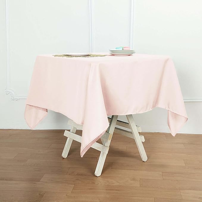 Efavormart 54x54 Blush Wholesale Linens Seamless Polyester Square Linen Tablecloth for Wedding Banquet Party Restaurant