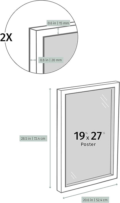 Opposite Wall - 50x70 cm - Dark Oak Wood Picture Frame - Lightweight, Versatile & Shatterproof - Wall Hanging Photo or Poster Frame - Wall Decor for Office, Gallery & Home, 19 3/4 x 27 1/2 in