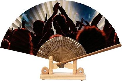 Decorative Folding Fans Personalized Fans Custom Fans Handheld Clack Fans for Line Dancing Customized with Picture Text, Fans Foldable for Line Dancing Wedding Saloon Cosplay Party Props