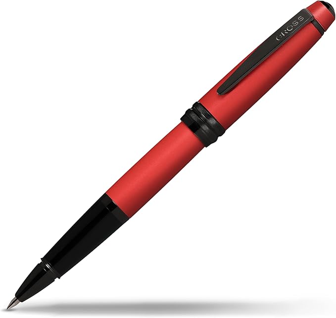 Cross Bailey Refillable Rollerball Pen Presented in a Premium Gift Box - Medium Point, Black Ink, Matte Red