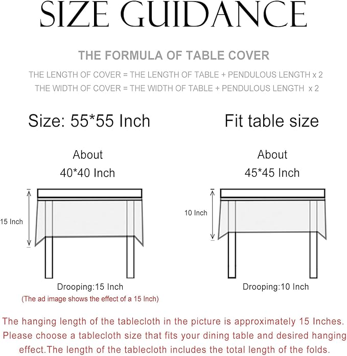 patdrea Designer Linen Small Green Square Tablecloth,Leaves Pattern Floral Durable Vintage Table Cloth,Decoration Table Cover for Kitchen Dining Christmas,Thanksgiving,Tea Party,55"x55"-Cecilia a