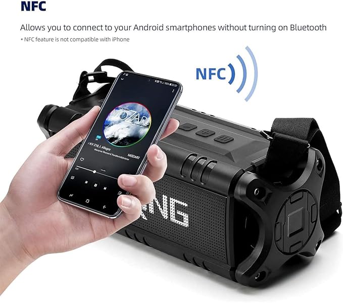 W-KING Bluetooth Speaker, 90W Max Portable Outdoor Speaker Loud, IPX6 Waterproof/50W Deep Bass Subwoofer/40H/EQ/Dual Pairing/TF/AUX, Large Boombox Speakers Bluetooth Wireless for Party/Beach/Jobside